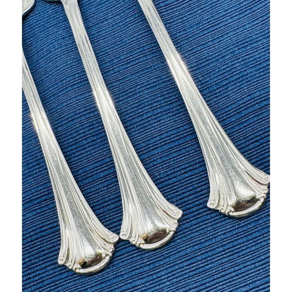 Reed and Barton Cortland Salad‎ Fork Glossy Stainless Flatware 7 inch Lot of 3